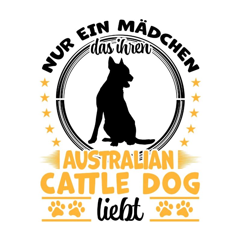 Mädchen das Australian Cattle Dog liebt