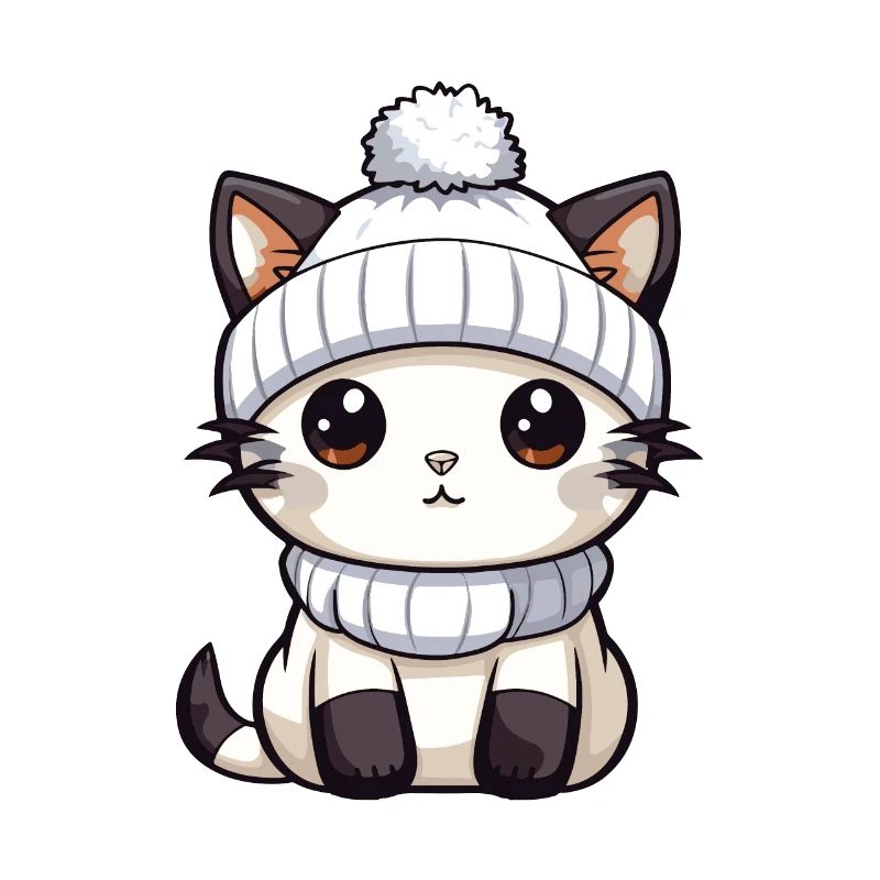 Katze Winter Comic Niedlich