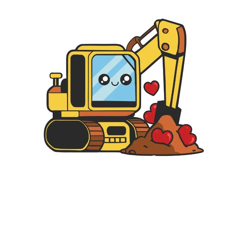 Ich mag dich Bagger Bulldozer Kran lustig Valentin