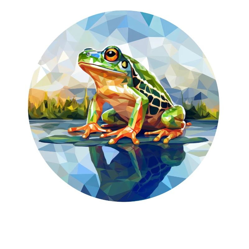 Grenouille polygonale dans l’étang