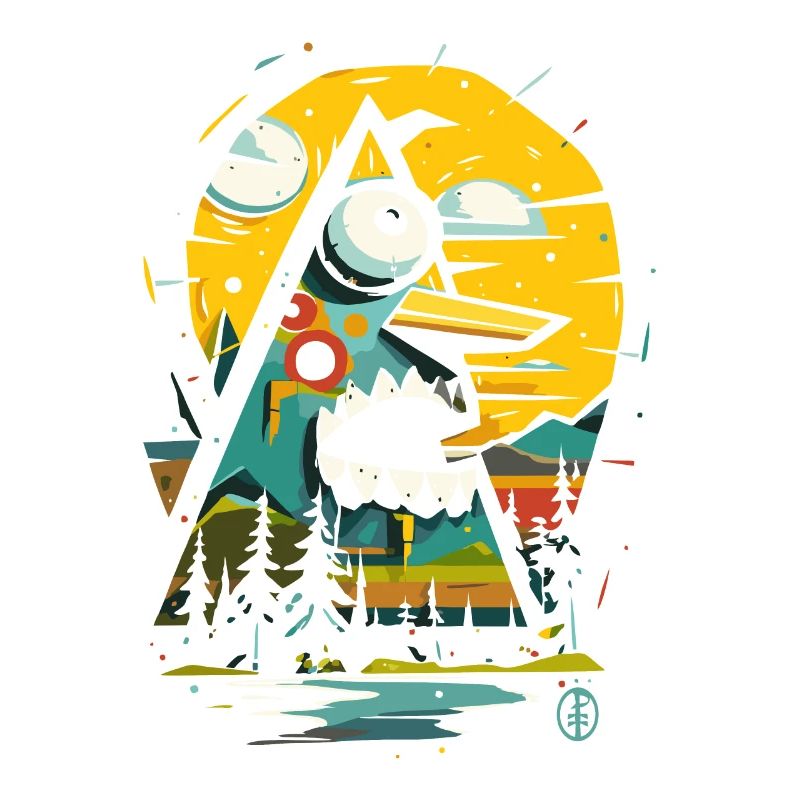 Camping abstrait et nature