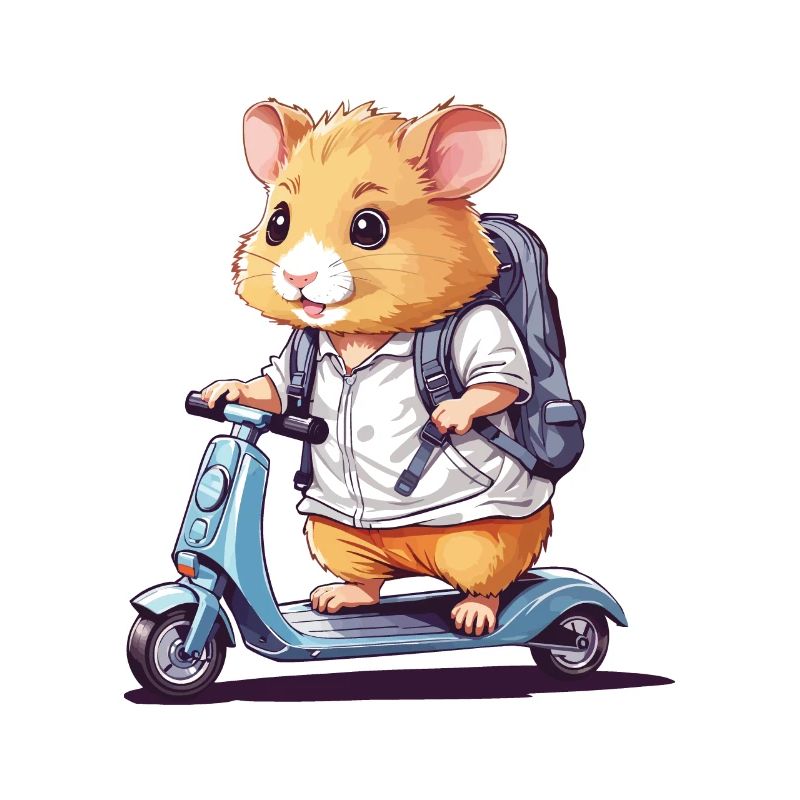 Élèves de hamster sur la conception de la voie de l’école de scooter