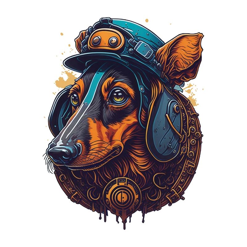 Conception de chien teckel steampunk pour les amoureux des chiens