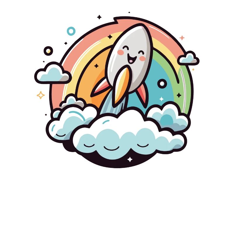 Joyeuse fusée avec arc-en-ciel