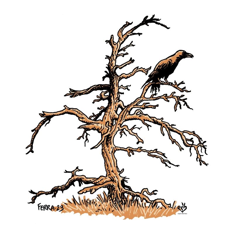 Corbeau et Pin