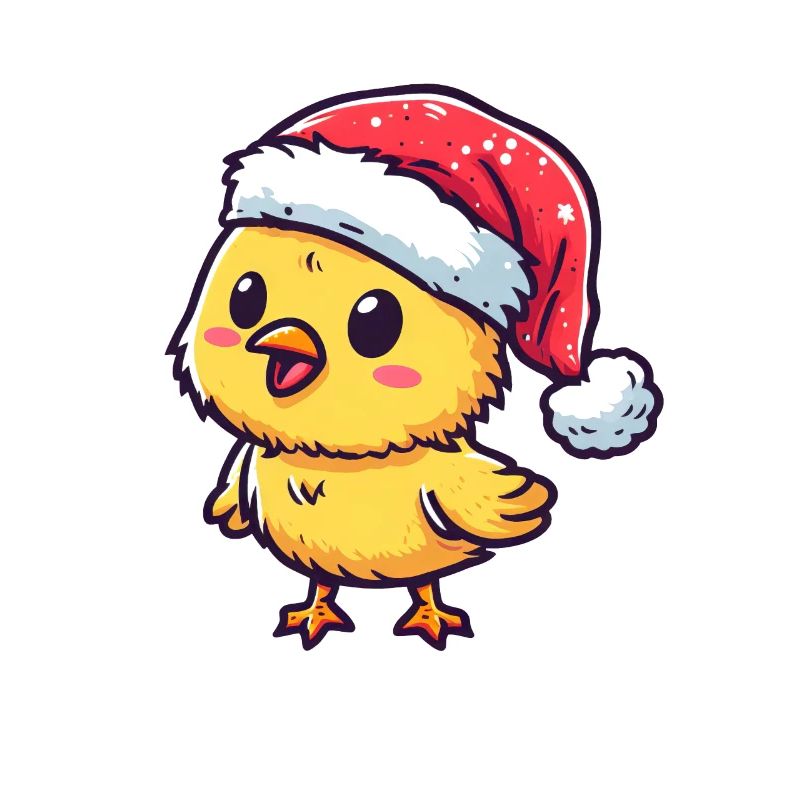 Festive Fluffy: Cute chick with
