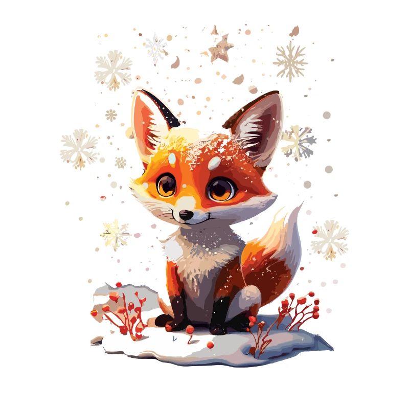 Cute Cute Fox in Winter Gift