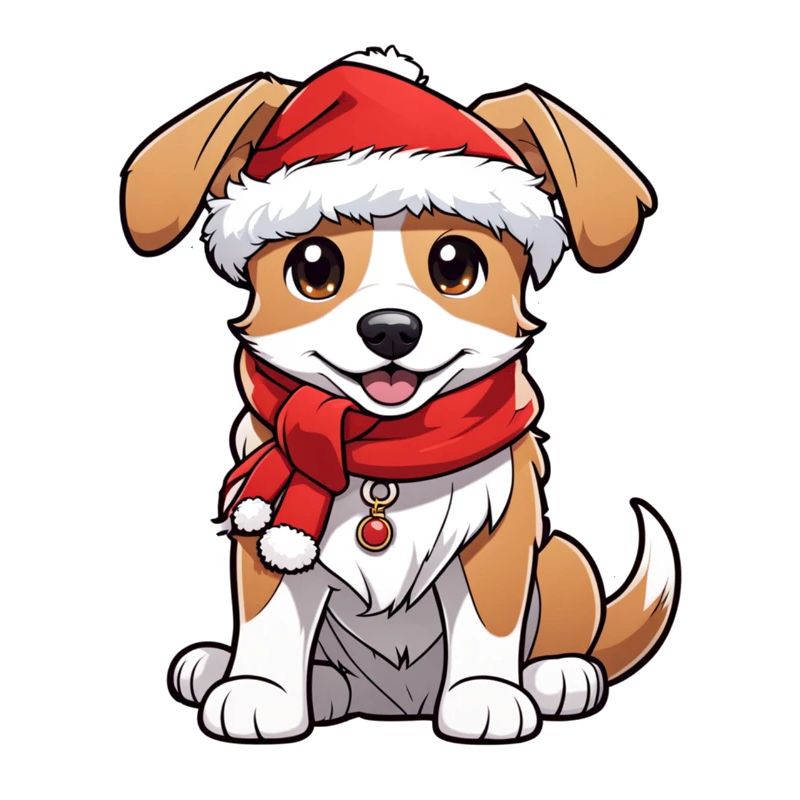 chien avec bonnet de noel