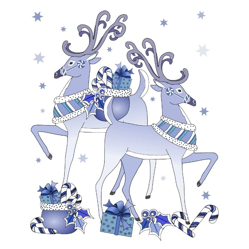 Blaue Hirsche Weihnachten