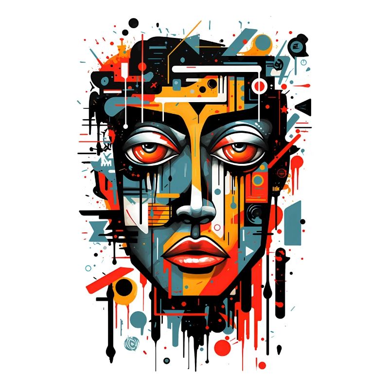 Abstrakter Kopf Bunte Graffiti Kunst Kubismus