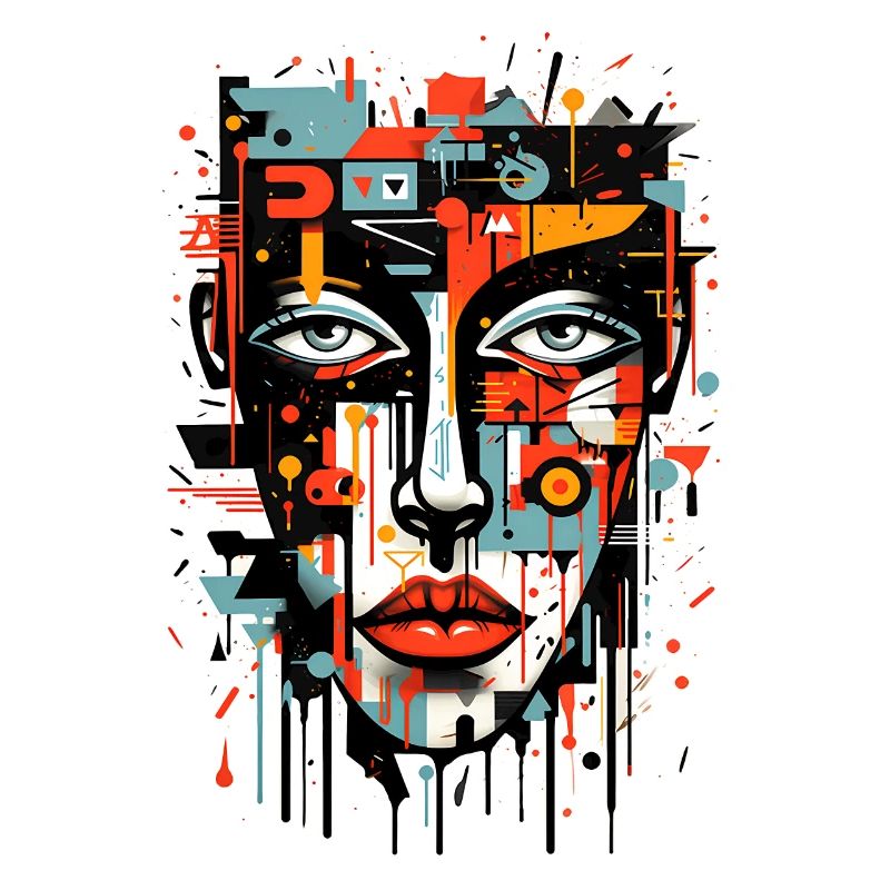 Abstrakter Kopf Bunte Graffiti Kunst Kubismus