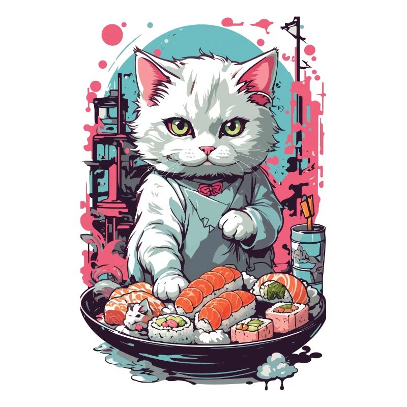 Style esthétique de chat Sushi Pastel gothique