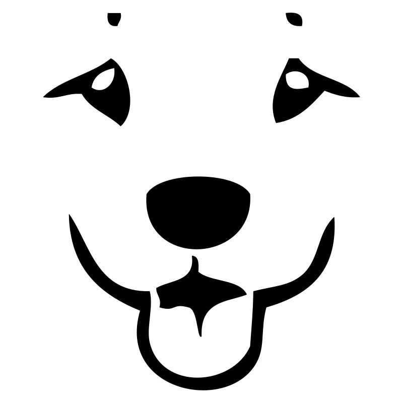 Visage de chien de dessin animé mignon