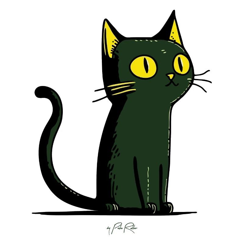 Chat de dessin animé vert