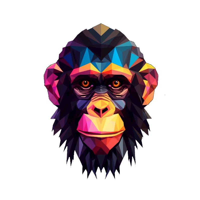 Chimpanzé de style géométrique