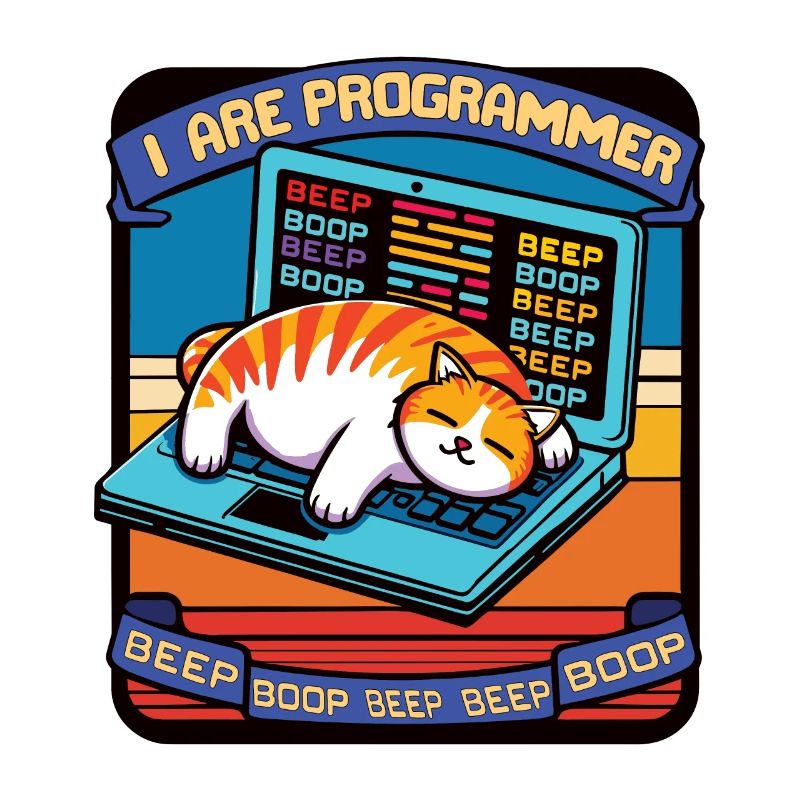 Je suis programmeur, gros chat endormi