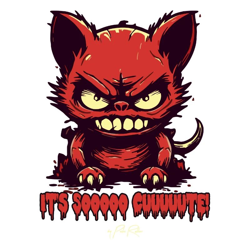 Cute kitten: is a horror cat