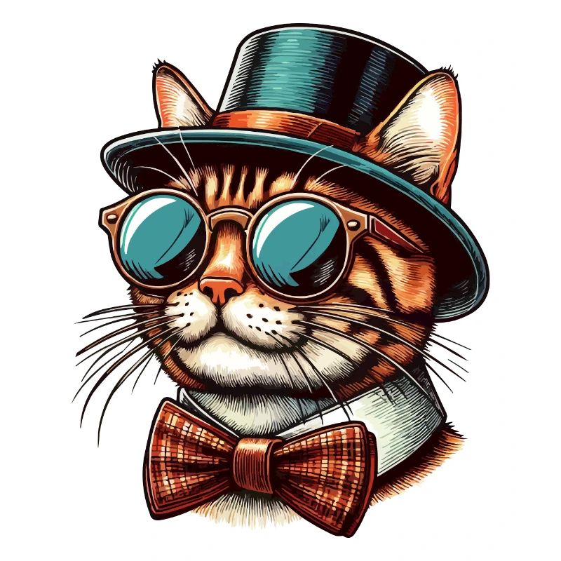 Coole Retro Bengal Katze