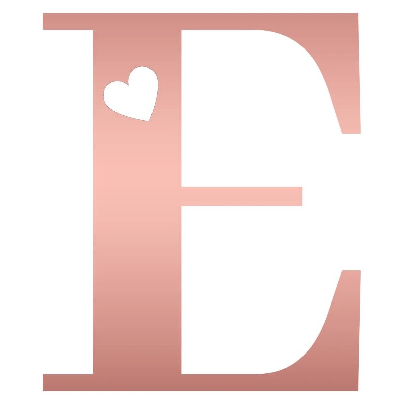 lettre e rose gold