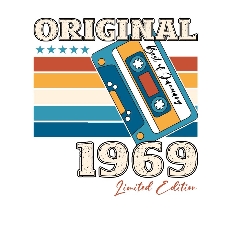 55e anniversaire Cassette janvier Vintage 1969
