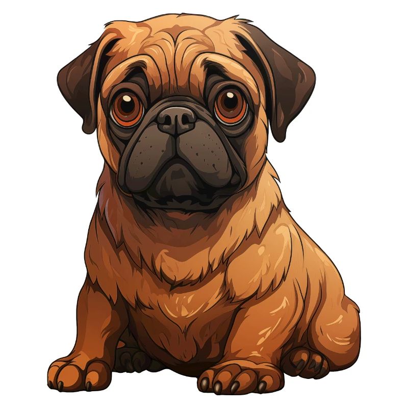 Mops Welpen sitzend
