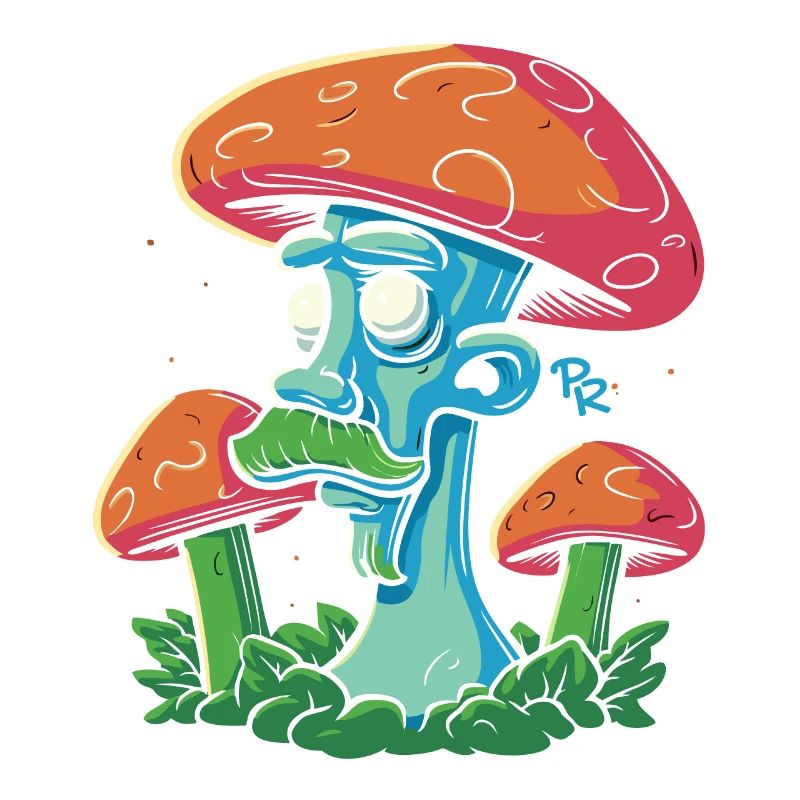 Champignon avec moustache, cueillette de champignons dans la forêt