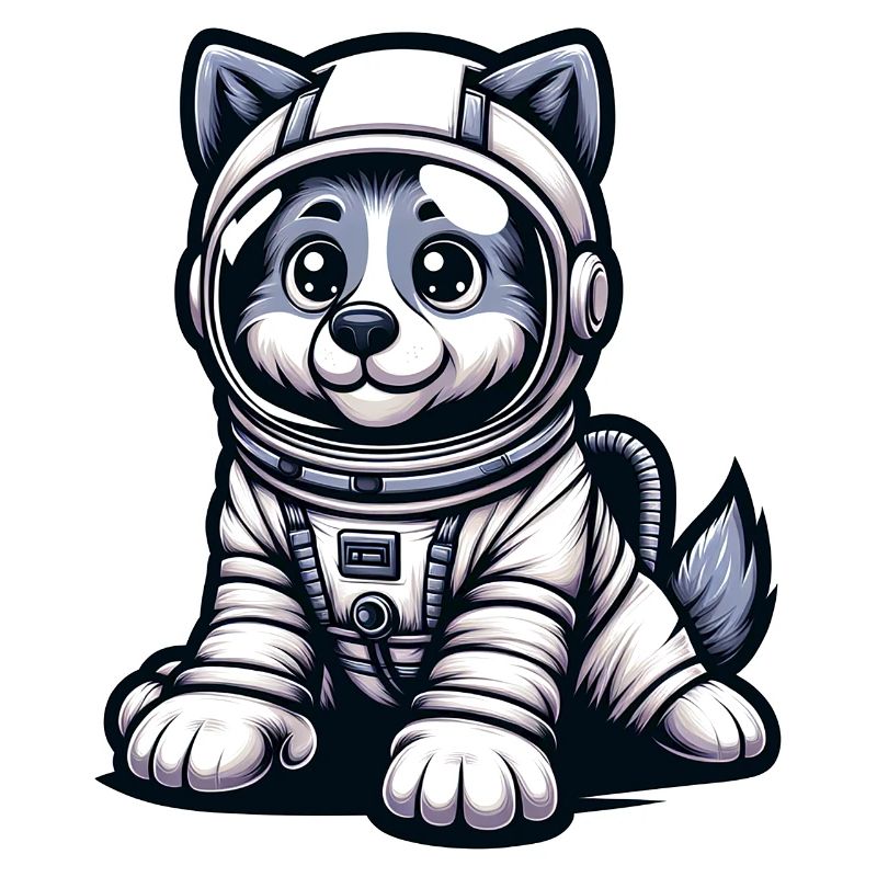 Chien mignon astronaute