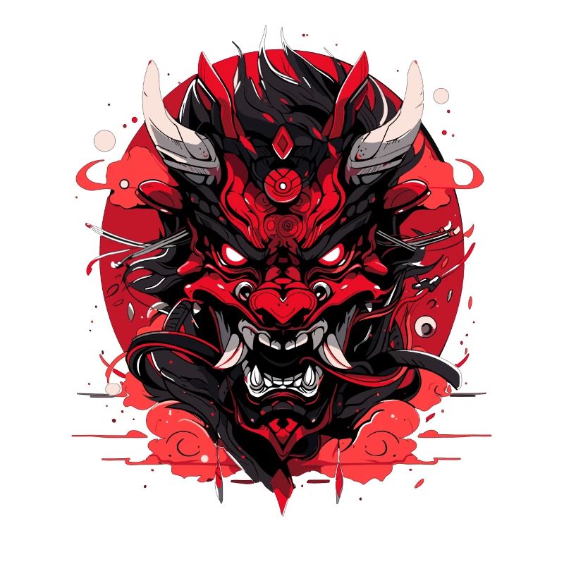 Japanese Hannya Demon Samurai Warrior Oni Mask