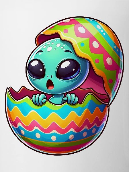 Buntes Alien-Osterei Schlüpf-Design