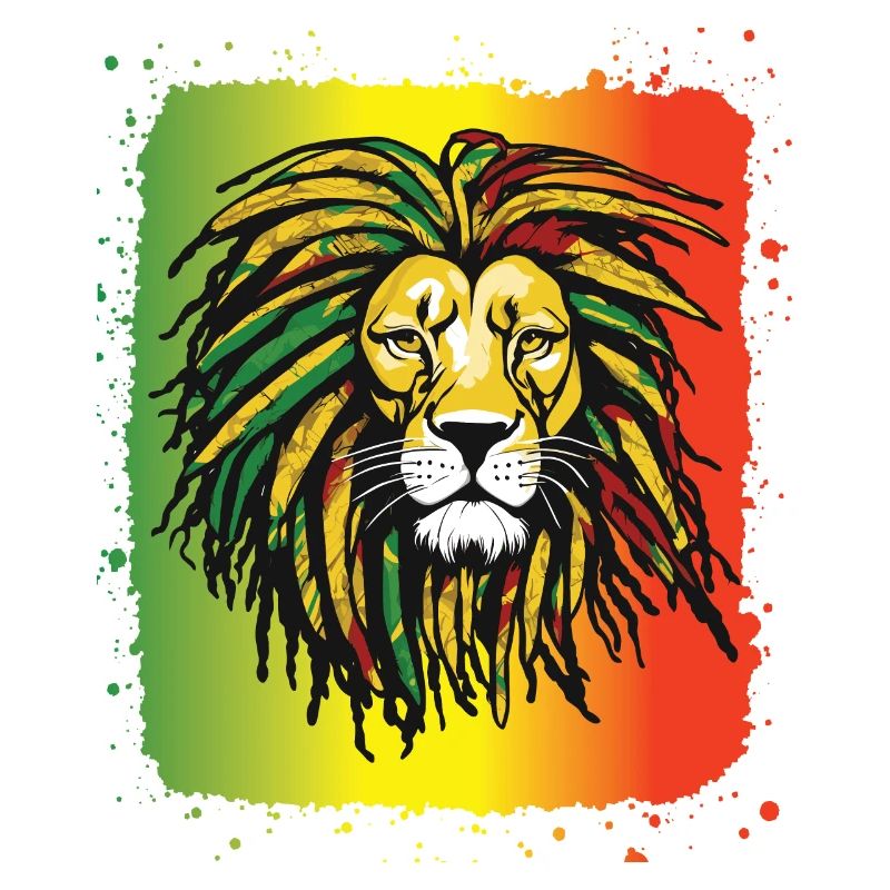 Rasta Lion Reggae Dreadlocks Couleur Rastafari jam