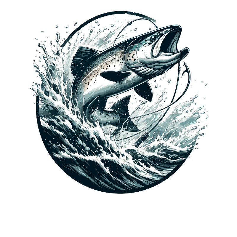 Fish with water and fish hook