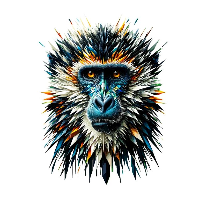 Polygone Art singe amant singe singes chimpanzés singes