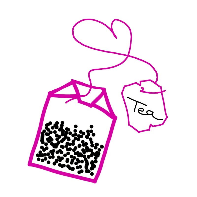 Teebeutel im Herz pink