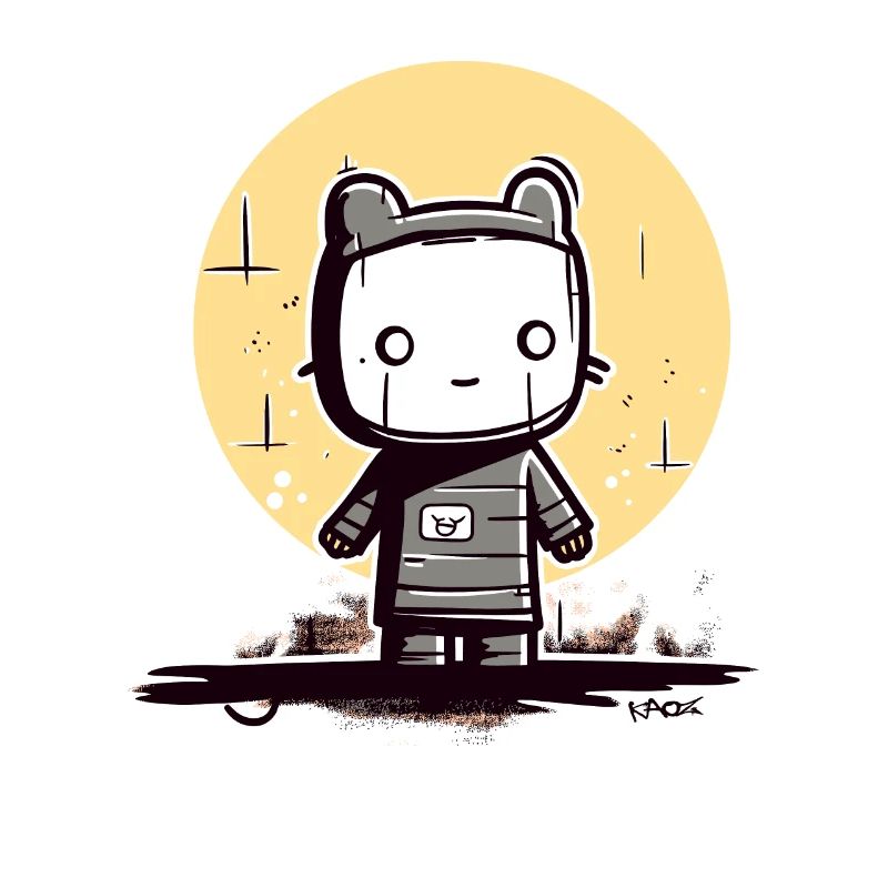 Le chat de lune de dessin animé abstrait