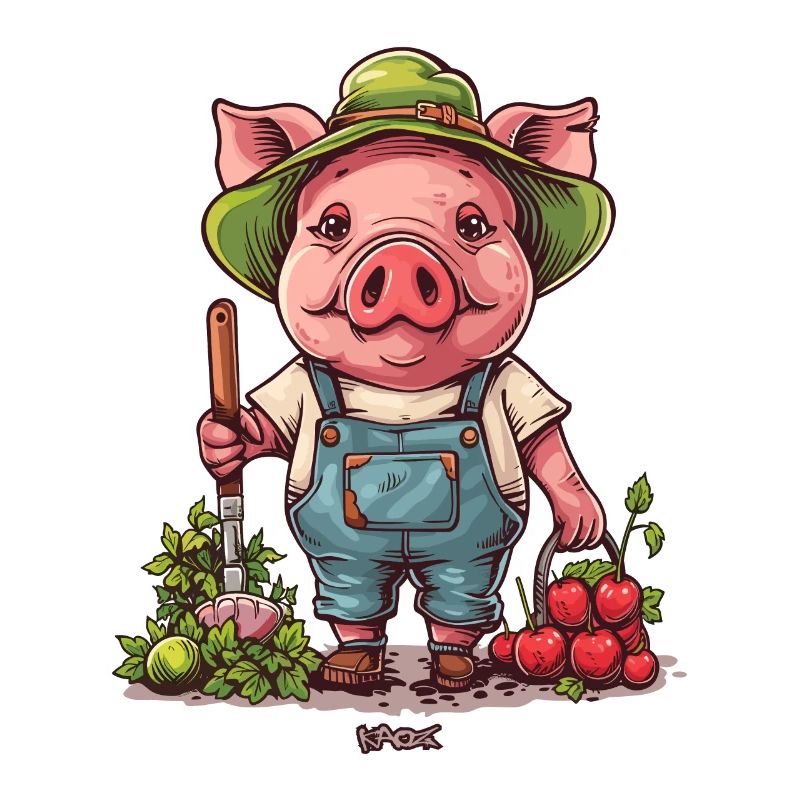 Gartenarbeit Garten Schwein Gärtner