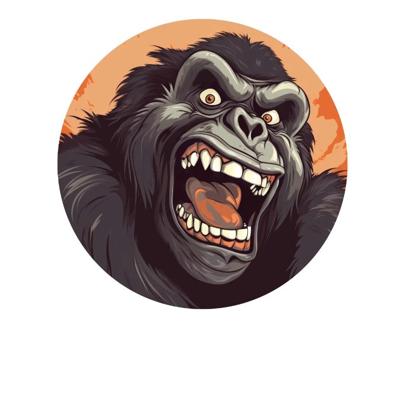Cool Gorilla Roaring Monkey Motifs Design