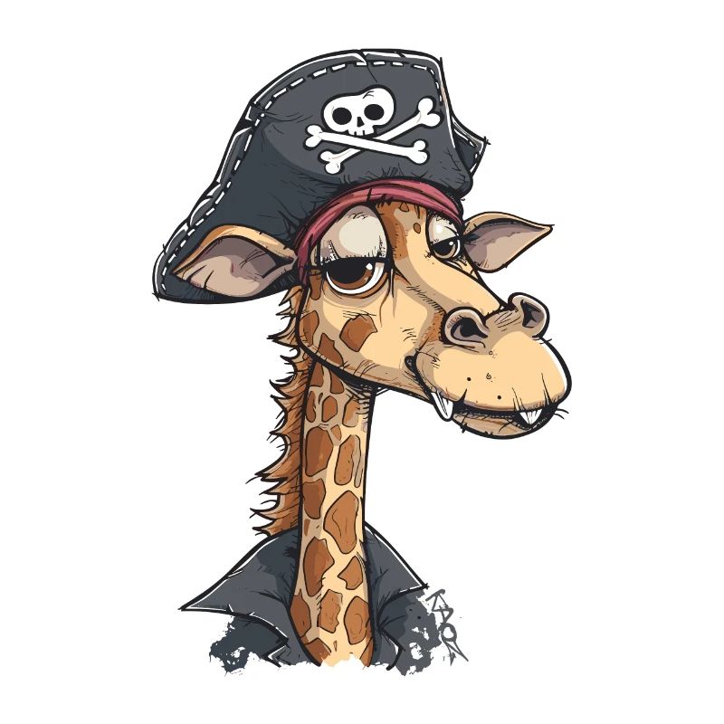 Great Fun: Smiling Pirate Giraffe