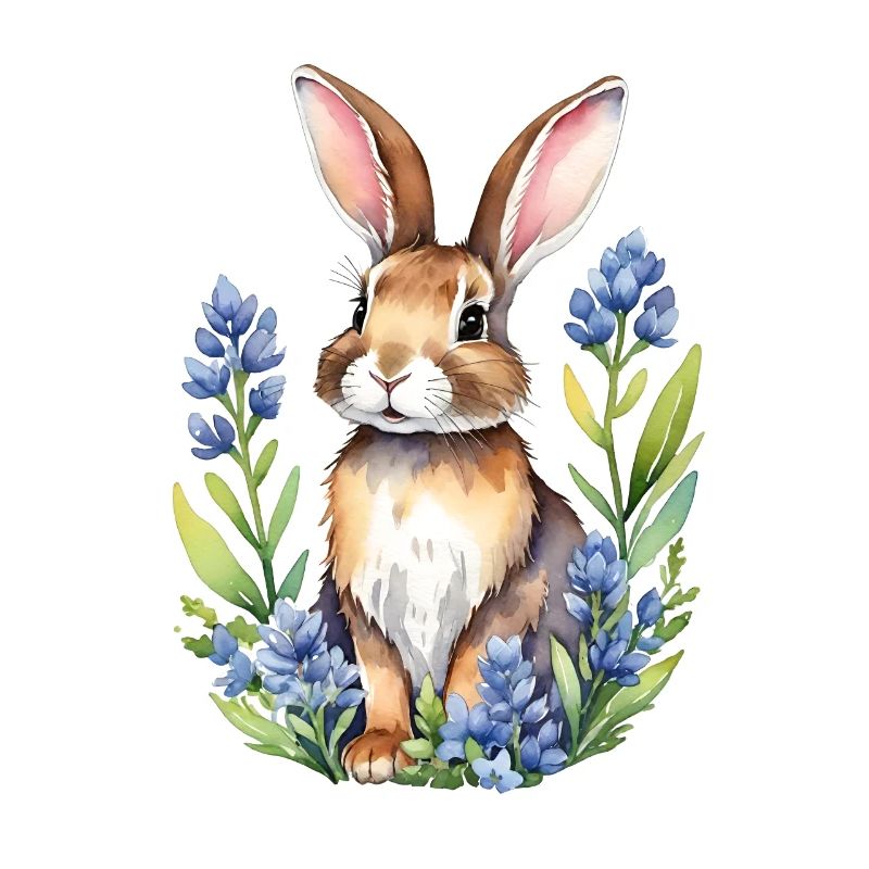 Lapin bluebonnets du Texas