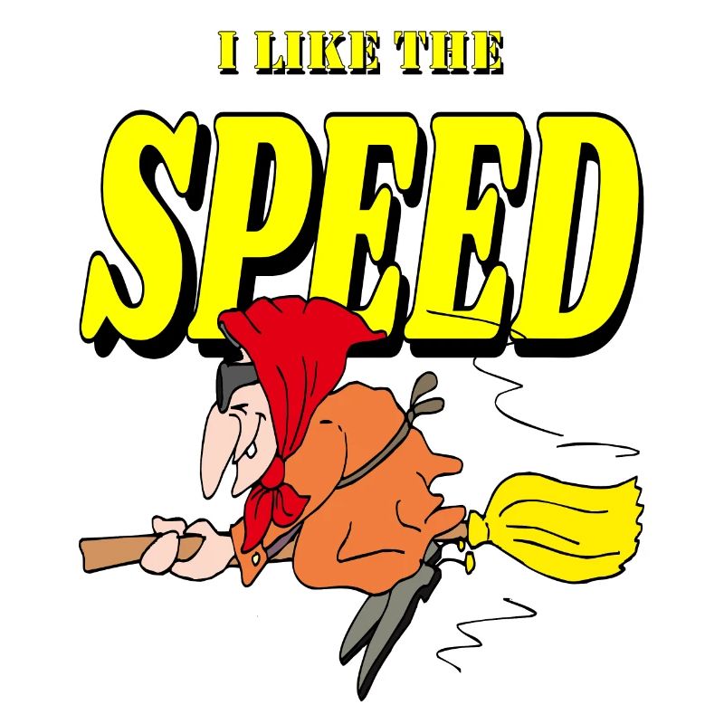 A witch rides a broom