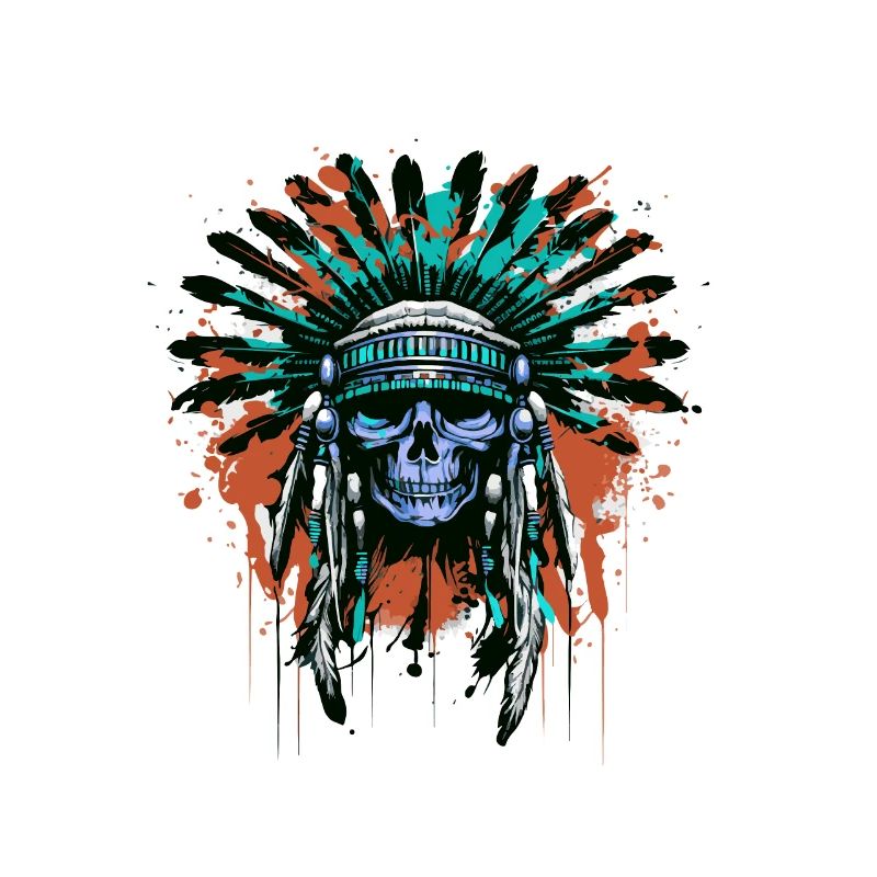Apache Totenkopf Indianer Bunt