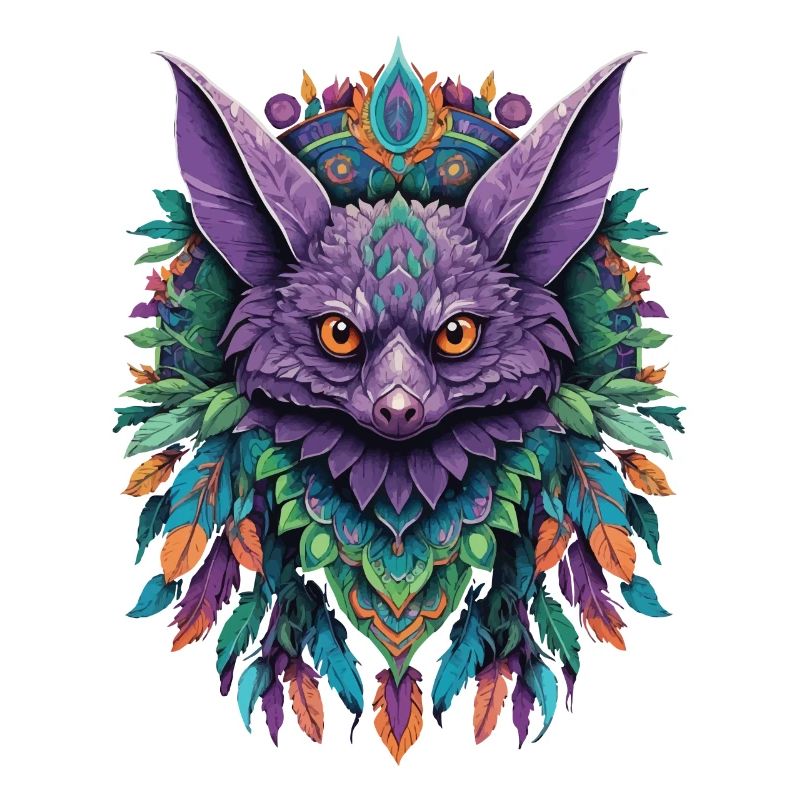 Bat Dream Catcher Mandala Design