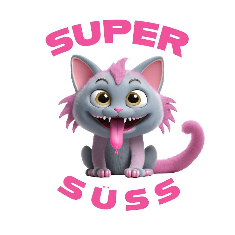 Monstre chat super mignon avec une longue langue