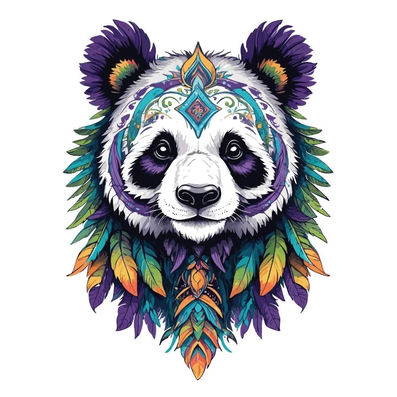 Panda Bear Mandala Dream Catcher Design