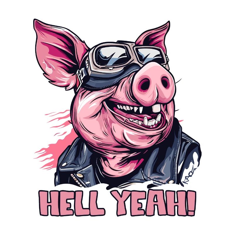 Hell yes, motorcycle biker pig