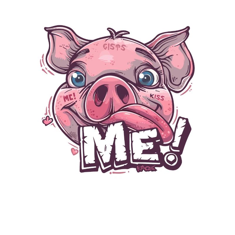 Mignon, drôle, cochon, embrasse-moi