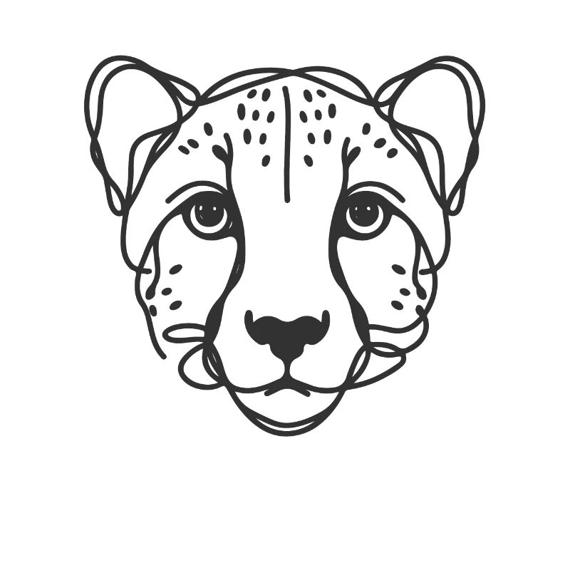 Line Art Papa Maman - Guépard