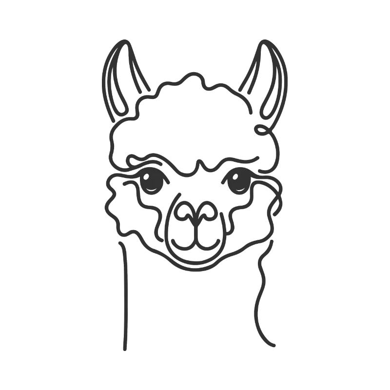Line Art Papa Mama - Alpaga