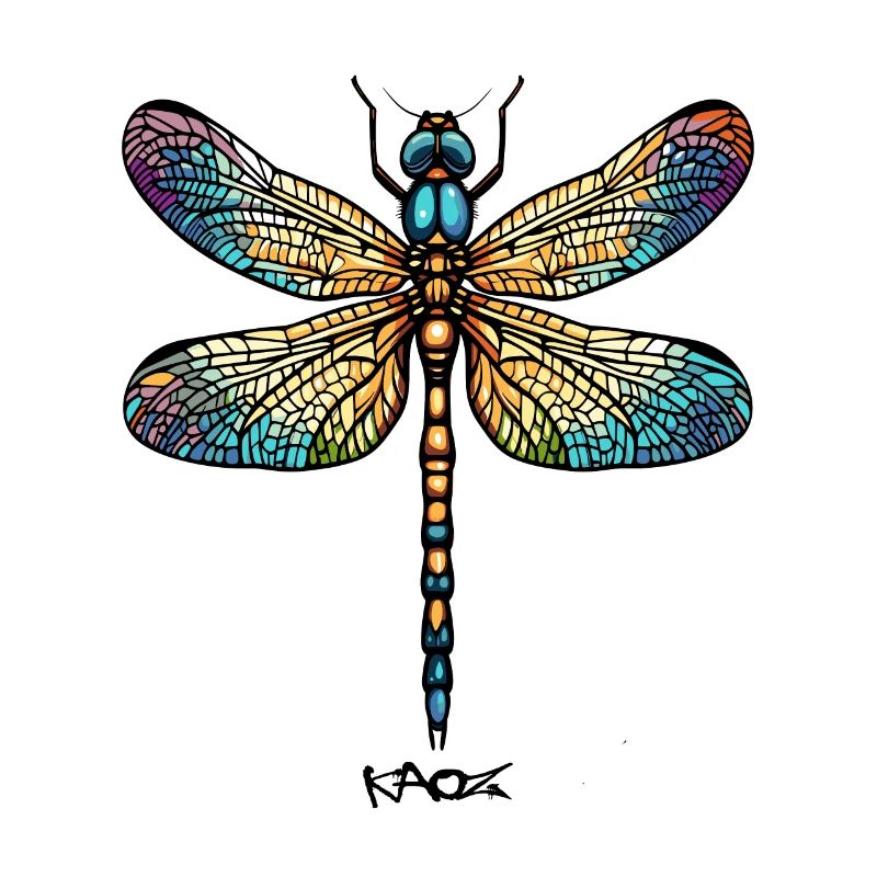 Eine farbenfrohe Libelle
