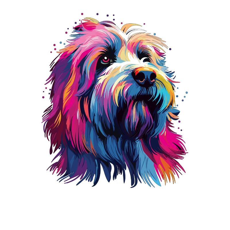 Wasserfarben Farbenfroher Bearded Collie