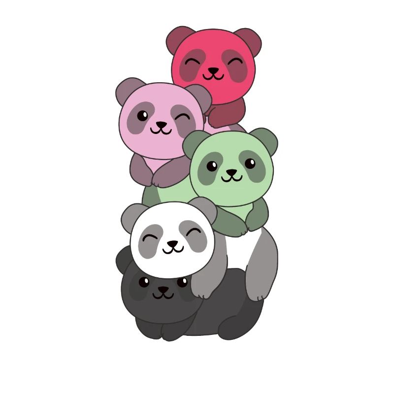 recipromantic flag pride LGBTQ cute panda